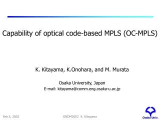 Capability of optical code-based MPLS (OC-MPLS)