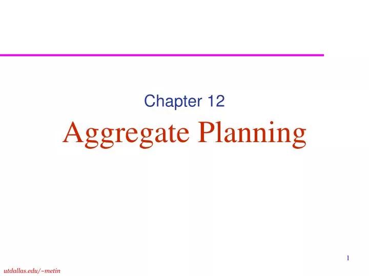 aggregate planning