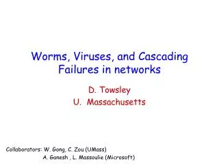Worms, Viruses, and Cascading Failures in networks