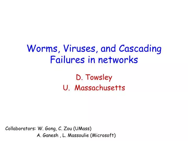 worms viruses and cascading failures in networks