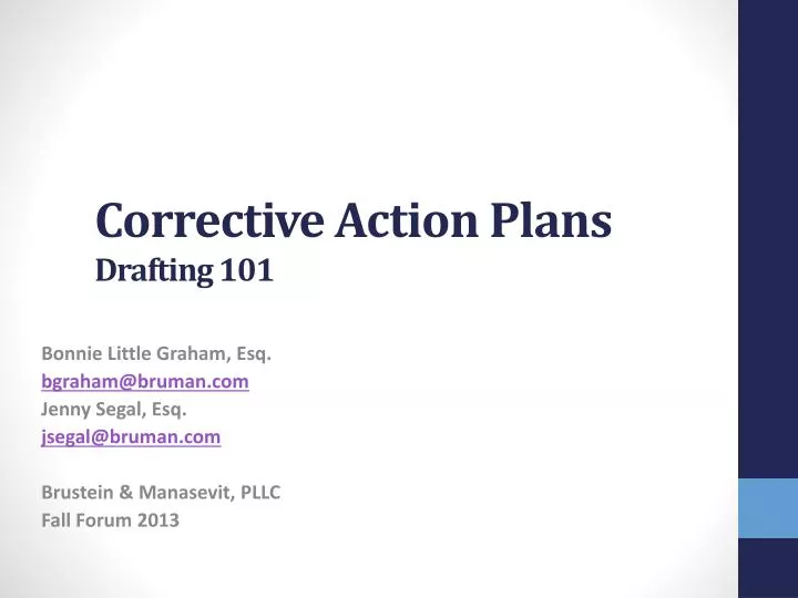 corrective action plans drafting 101