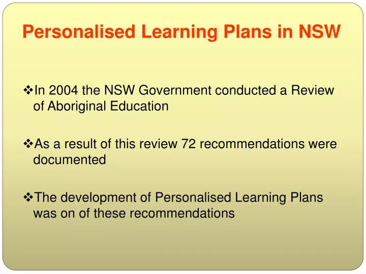 personalised learning plans in nsw