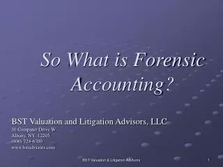 So What is Forensic Accounting?