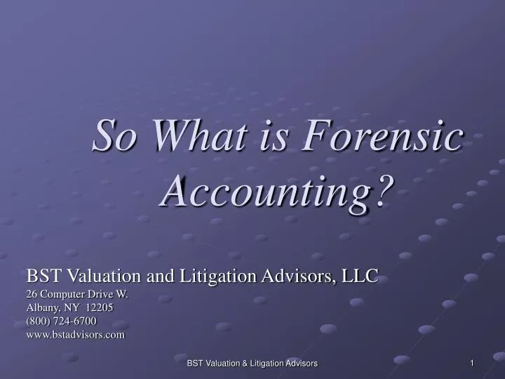 so what is forensic accounting