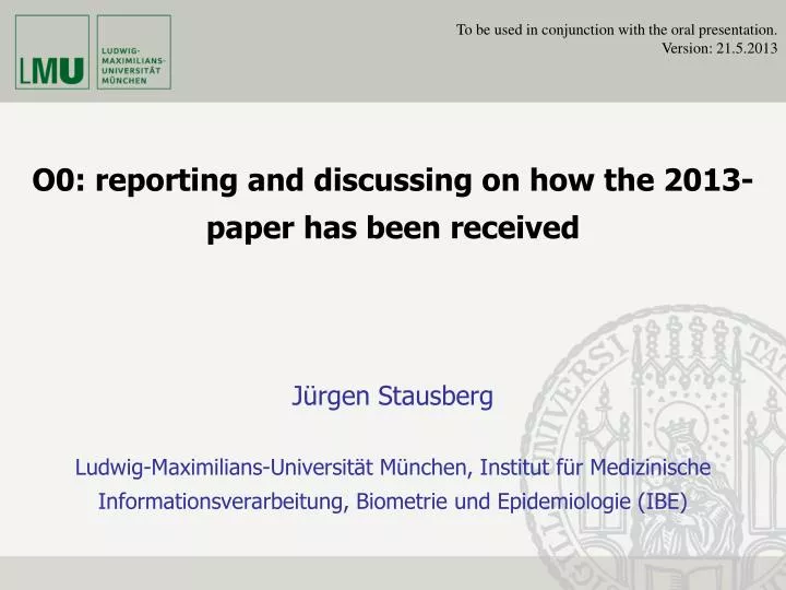 o0 reporting and discussing on how the 2013 paper has been received