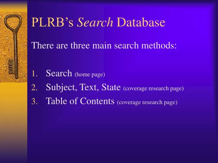 plrb s search database