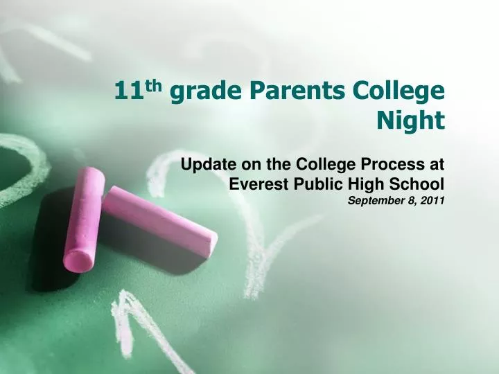 11 th grade parents college night