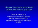 Genome Structural Variation in Human and Primate Evolution - slide 1