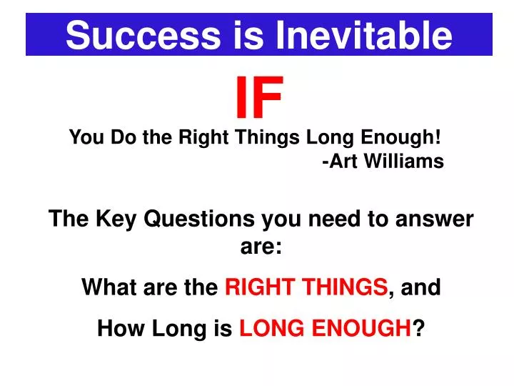 success is inevitable