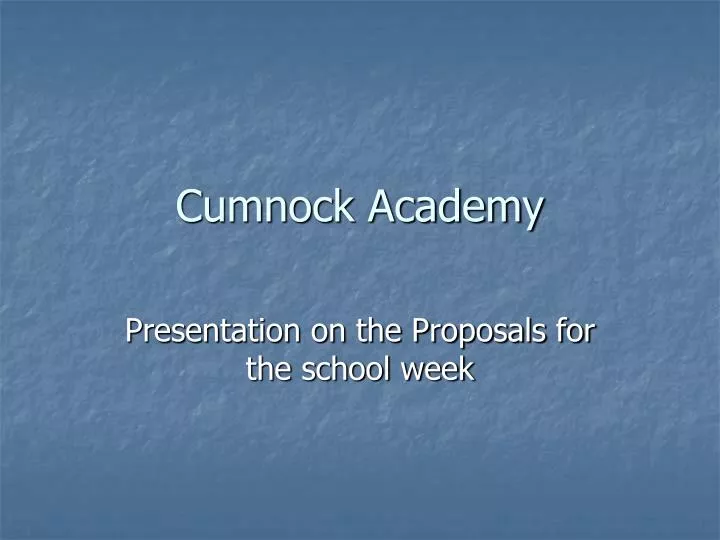 cumnock academy
