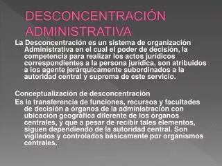 desconcentraci n administrativa