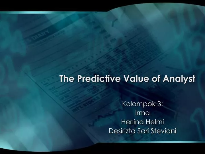 the predictive value of analyst