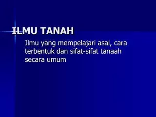 ilmu tanah