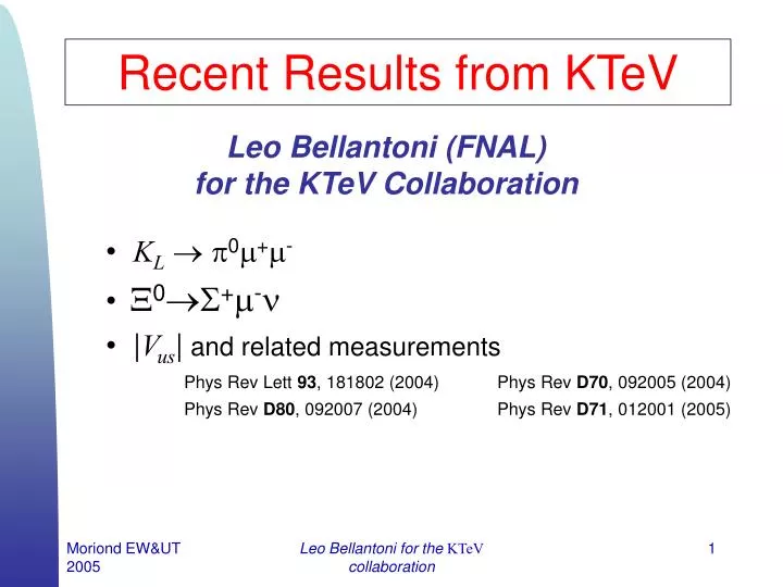 recent results from ktev