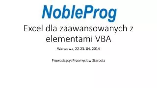 excel dla zaawansowanych z elementami vba
