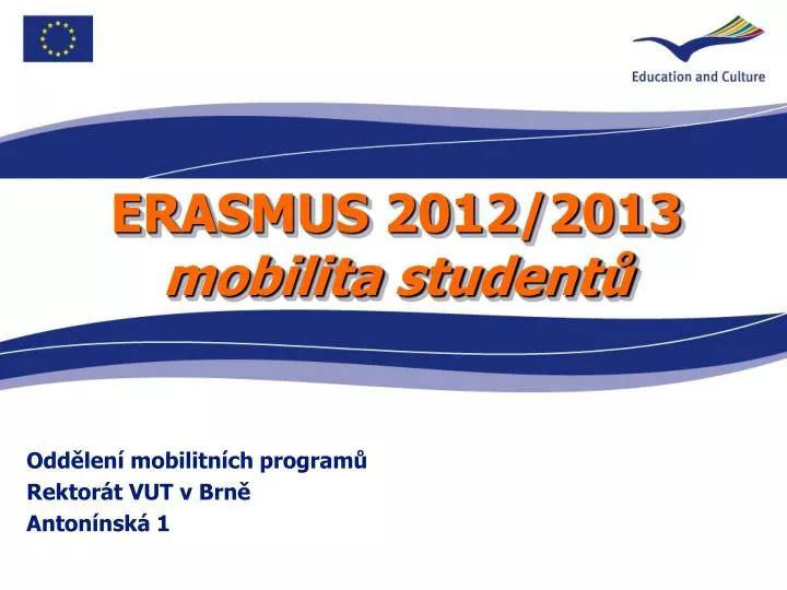 erasmus 2012 2013 mobilita student