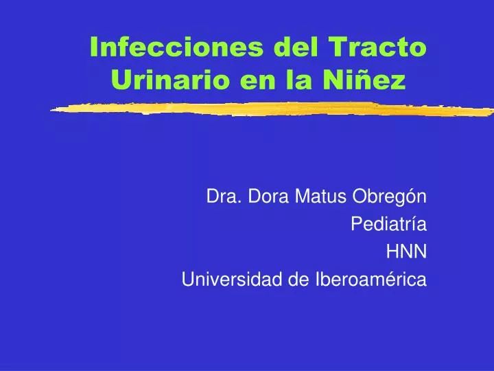 infecciones del tracto urinario en la ni ez