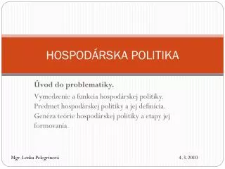 hospod rska politika