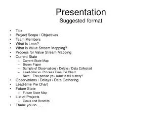 Presentation Suggested format