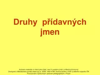 druhy p davn ch jmen