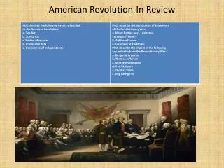 American Revolution-In Review