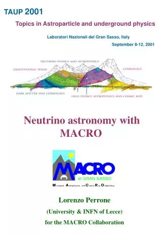 Lorenzo Perrone (University &amp; INFN of Lecce) for the MACRO Collaboration