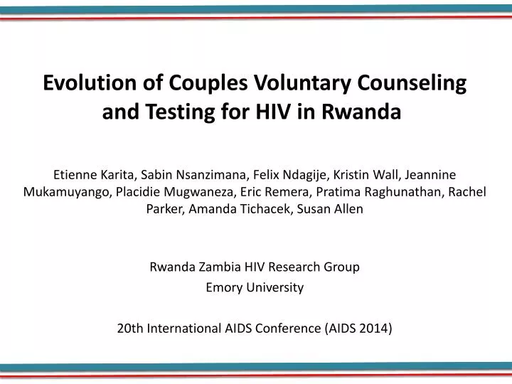 evolution of couples voluntary counseling and testing for hiv in rwanda
