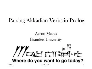 Parsing Akkadian Verbs in Prolog