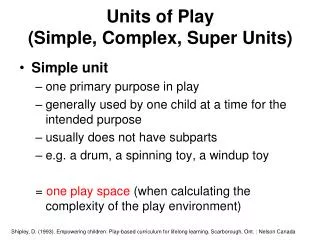 Units of Play (Simple, Complex, Super Units)