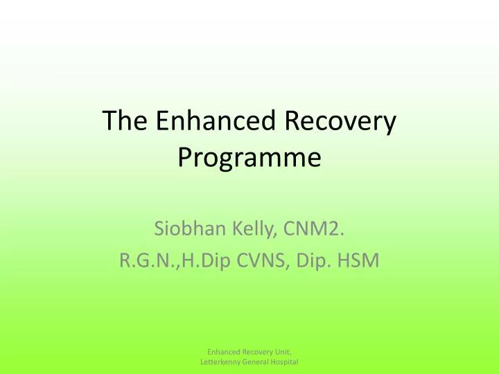 the enhanced recovery programme