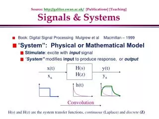 Source: galilee.swan.ac.uk/ [Publications] [Teaching] Signals &amp; Systems