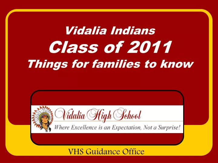 vidalia indians class of 2011 things for families to know