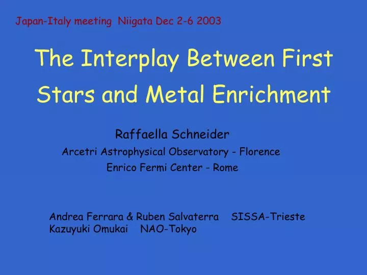 the interplay between first stars and metal enrichment