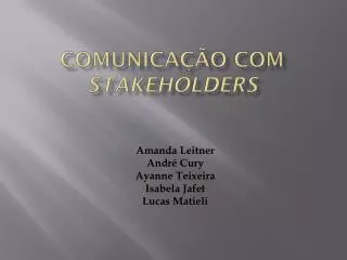 comunica o com stakeholders