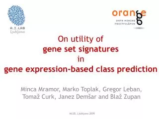 On utility of gene set signatures in gene expression-based class prediction