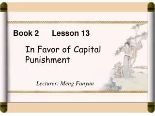 In Favor of Capital Punishment