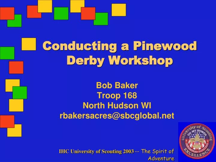 conducting a pinewood derby workshop