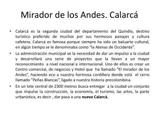 mirador de los andes calarc