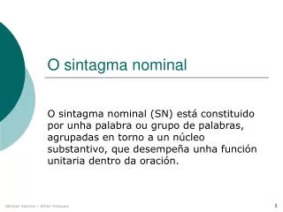 o sintagma nominal