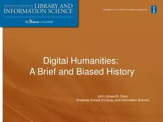 John Unsworth, Dean Graduate School of Library and Information Science