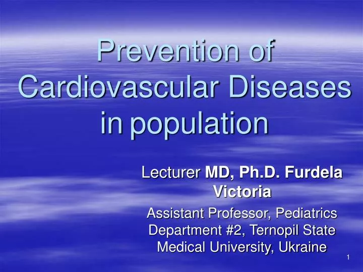 prevention of cardiovascular diseases in population