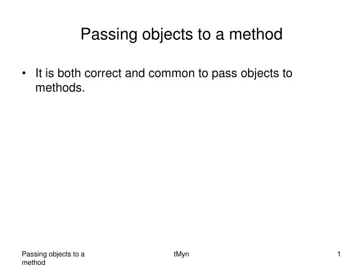 passing objects to a method