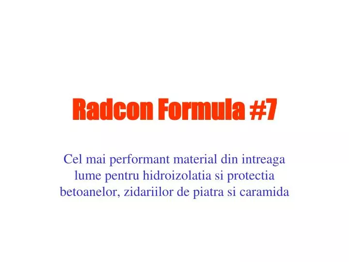 radcon formula 7