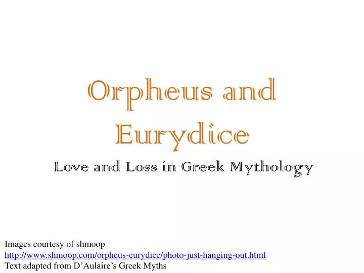 orpheus and e urydice