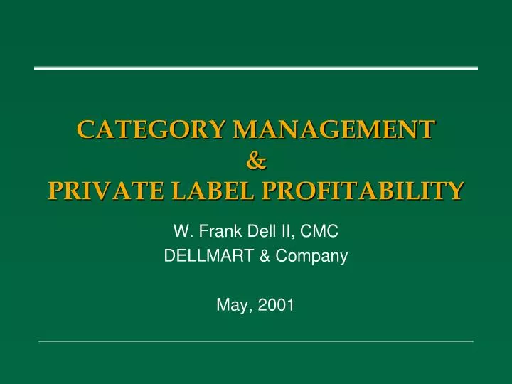 category management private label profitability