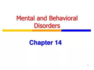 Mental and Behavioral Disorders