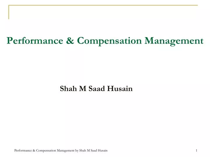 performance compensation management