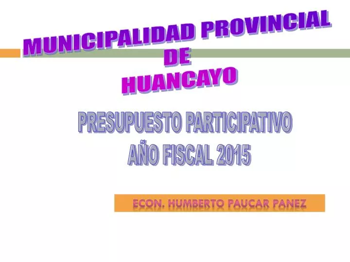 municipalidad provincial de huancayo