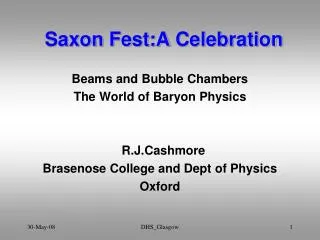 Saxon Fest:A Celebration