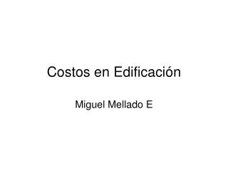 costos en edificaci n